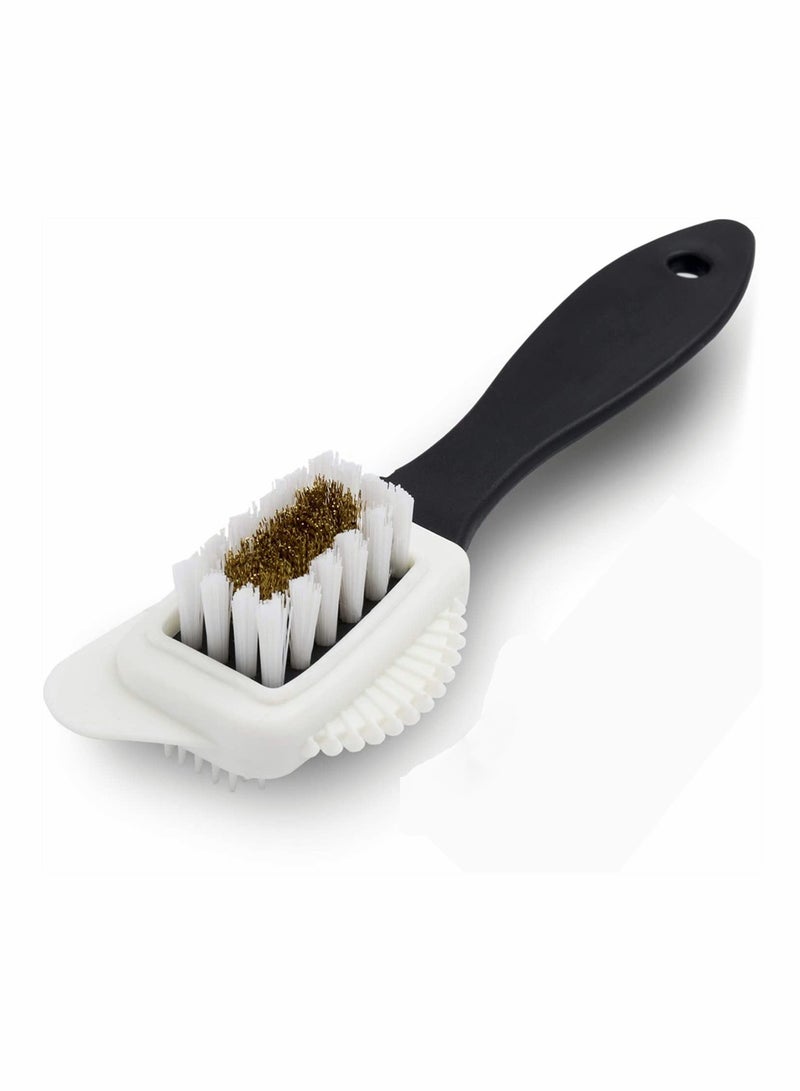 SYOSI Cleaning Shoe Brush, Suede Brush Brush and Nubuck Shoe Cleaner Multifunctional 4 Sided Cleaning Shoe Brush, Brass Bristle, Premium Shoe Cleaner Kit Cleans and Gives Perfect Nap (1 Pcs) - Image 1