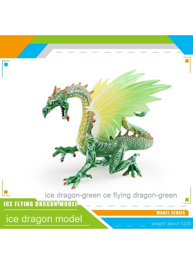 NIBEMINENT Realistic Western Mythology Dragon Model - Ice Flying Dragon Decor Piece
