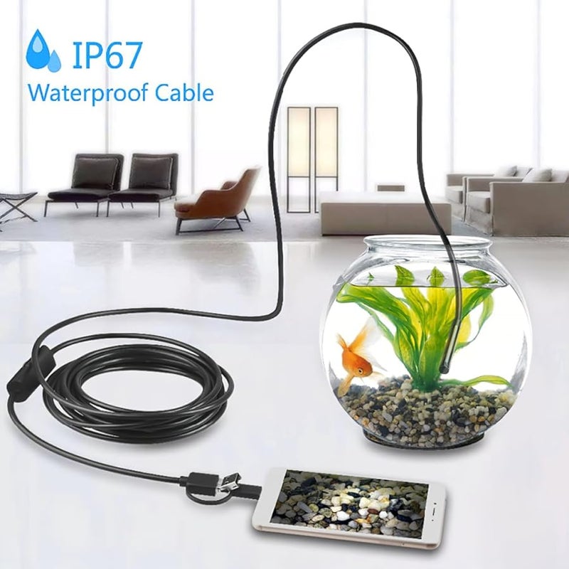 USB Endoscope 3 in 1 OTG 5.5mm Waterproof Inspection Camera with LED Light for Android iPhone - Image 5