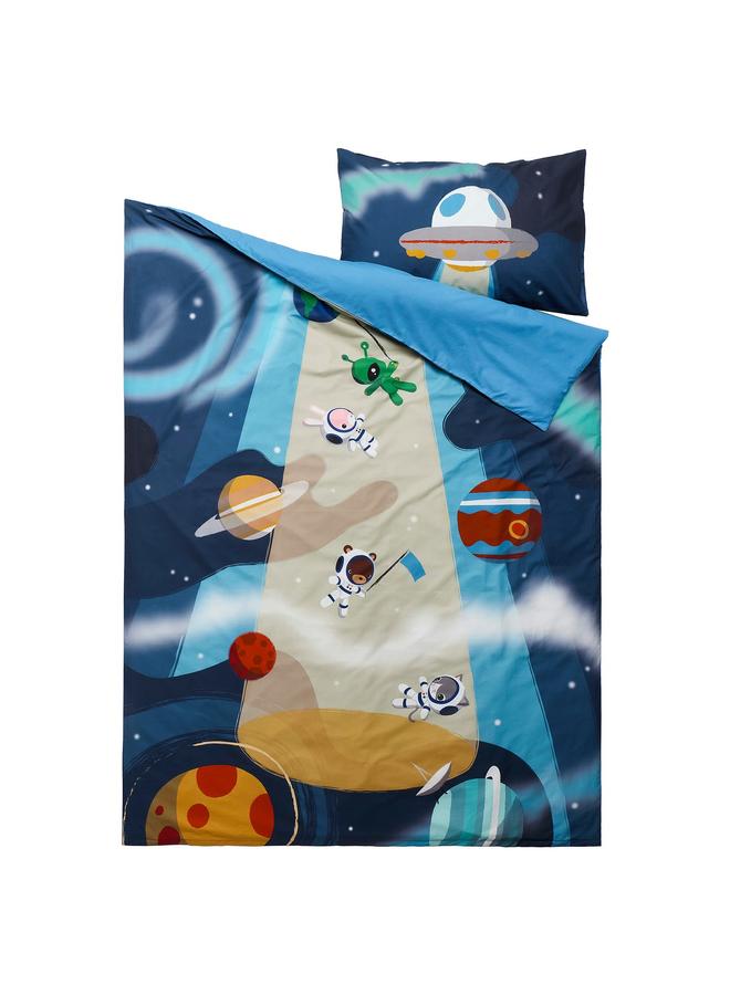 erorex Duvet cover and pillowcase, space/blue, 150x200/50x80 cm - Image 2