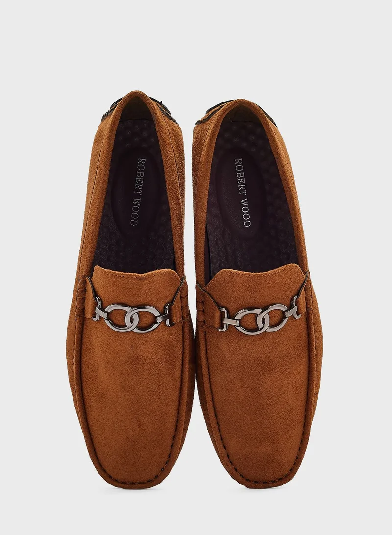 Robert Wood Suede Loafers