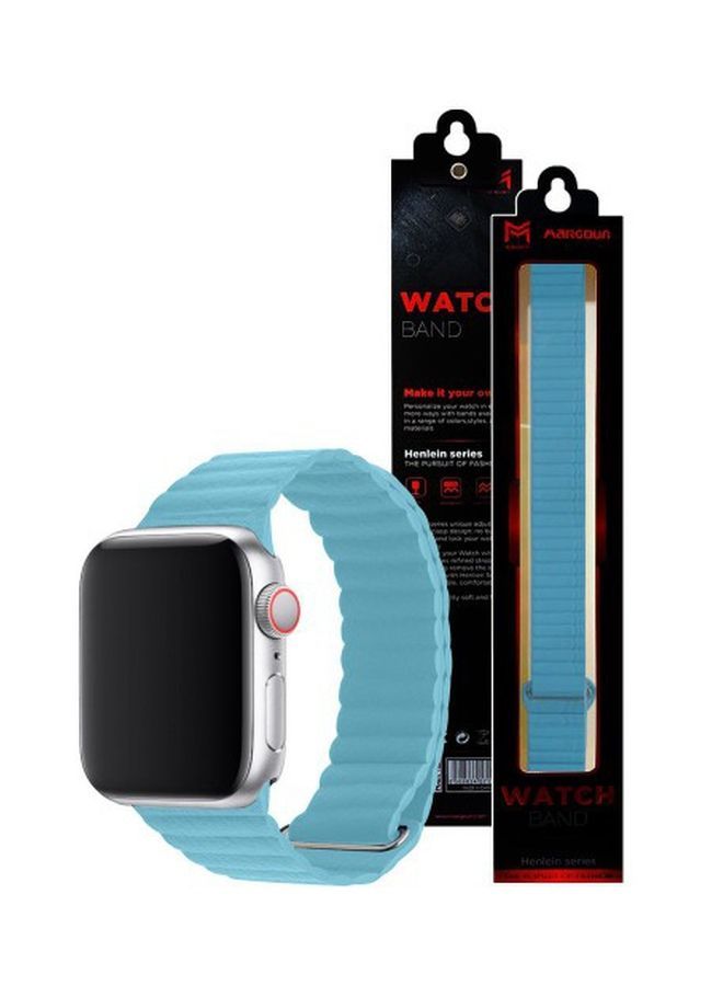 NIBEMINENT Henlein Series Replacement Smartwatch Band For Apple 42/44 mm Blue - Image 2