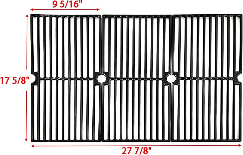 Direct Store Parts DC118 Cast Iron Cooking grid Replacement for Brinkmann 810-1415-F, 810-1470, 810-8300, 810-8300-F, for Grill King 810-9325-0, set of 3 Cooking Grate (17 5/8" x 27 7/8") - Image 2
