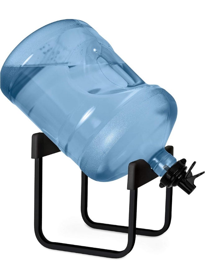 حامل ابريق مياه من الستانلس ستيل سعة 3-5 جالون وصمام توزيع، حامل مياه مقاوم للصدا وغير قابل للانزلاق مع فوهة مياه سريعة التدفق خالية من البيسفينول ايه، يناسب كل من الزجاجات مقاس 48 ملم و55 ملم، - Image 1