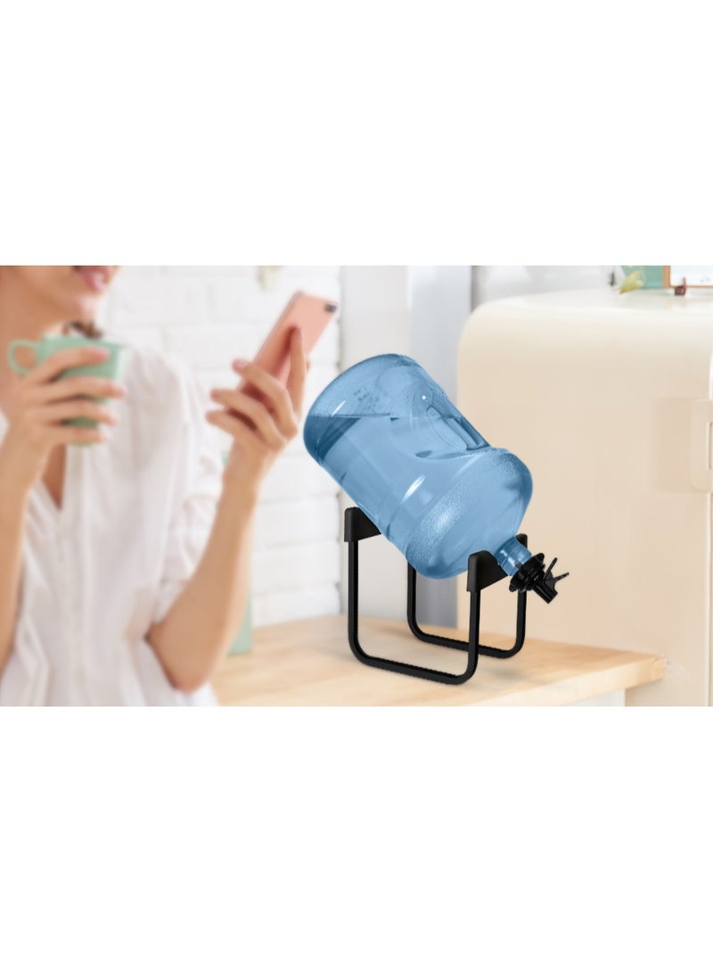 حامل ابريق مياه من الستانلس ستيل سعة 3-5 جالون وصمام توزيع، حامل مياه مقاوم للصدا وغير قابل للانزلاق مع فوهة مياه سريعة التدفق خالية من البيسفينول ايه، يناسب كل من الزجاجات مقاس 48 ملم و55 ملم، - Image 2