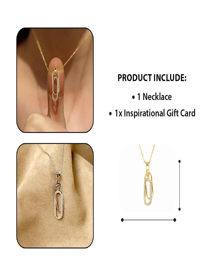 LUXUS™ Mother & Daughter Forever Linked Necklace - 18K Gold Finish over Stainless Steel Interlocking Pendant with Heartfelt Message Card, in Luxury Gift Box - Image 5