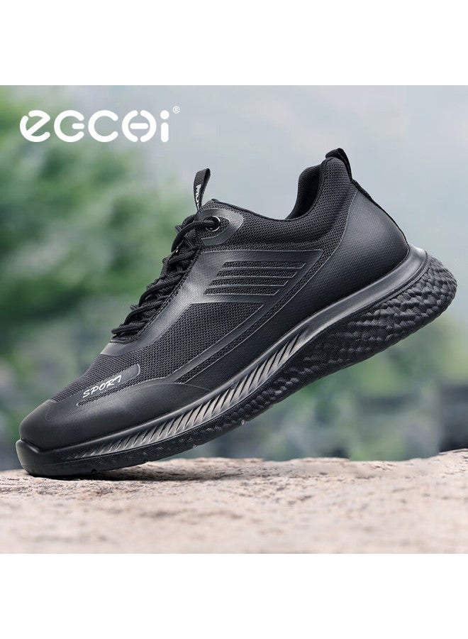 Egchi Men's Shoes, Men's Sneakers, Summer Outdoor Mesh Breathable Walking Shoes, Casual Shoes For Men, X17026, Black, Size 41 - Image 4