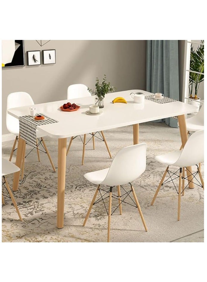 Generic Dining Table, Modern Coffee Table Lunch Table with Solid Wooden Legs, Simple Square Side Desk Kitchen Table for Small Space Like Home Living Room Kitchen Dining Room Lounging Cafeterias (Square, 120 * 60 * 73CM)  - Image 1