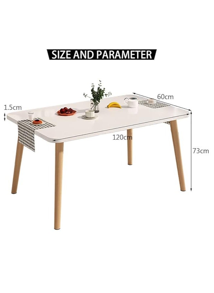 Generic Dining Table, Modern Coffee Table Lunch Table with Solid Wooden Legs, Simple Square Side Desk Kitchen Table for Small Space Like Home Living Room Kitchen Dining Room Lounging Cafeterias (Square, 120 * 60 * 73CM)  - Image 3