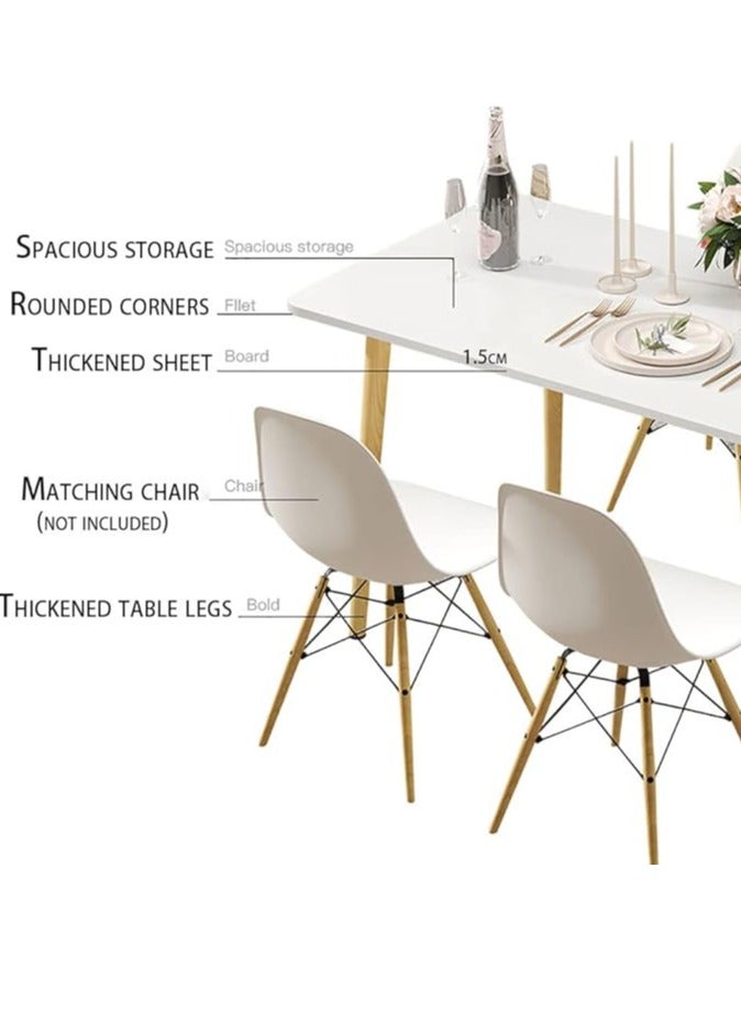 Generic Dining Table, Modern Coffee Table Lunch Table with Solid Wooden Legs, Simple Square Side Desk Kitchen Table for Small Space Like Home Living Room Kitchen Dining Room Lounging Cafeterias (Square, 120 * 60 * 73CM)  - Image 4