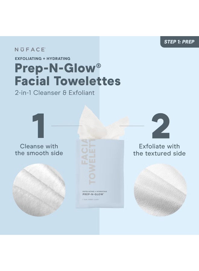 نوفيس مناديل الوجه NuFACE Prep-N-Glow (عبوة من 20 قطعة) - Image 2