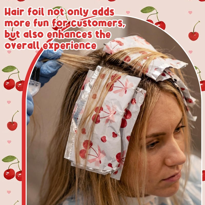 AmazingSpark Cherry Design Hair Foils for Highlighting, 5"w x 10.75"L Aluminum Pop up Hair Foil for Stylist Color Application and Highlighting Services, Non Slip 500 Pop up Foil Sheets - Image 4
