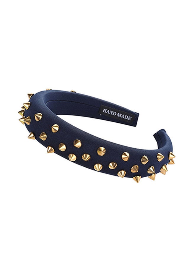 NIBEMINENT Polyester Rivets Decoration Hair Band Blue One size