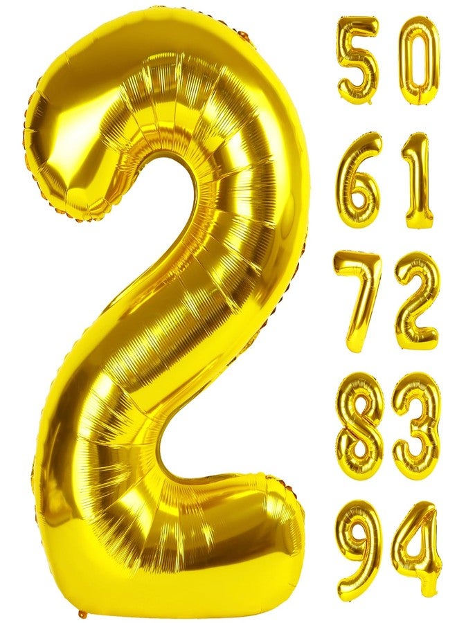 بالون ذهبي رقم 2 من IWERP، بالون رقم 40 بوصة، زينة عيد ميلاد برقم 2، لوازم حفلات عيد الميلاد الثاني، بالون رقم 2 - Image 1