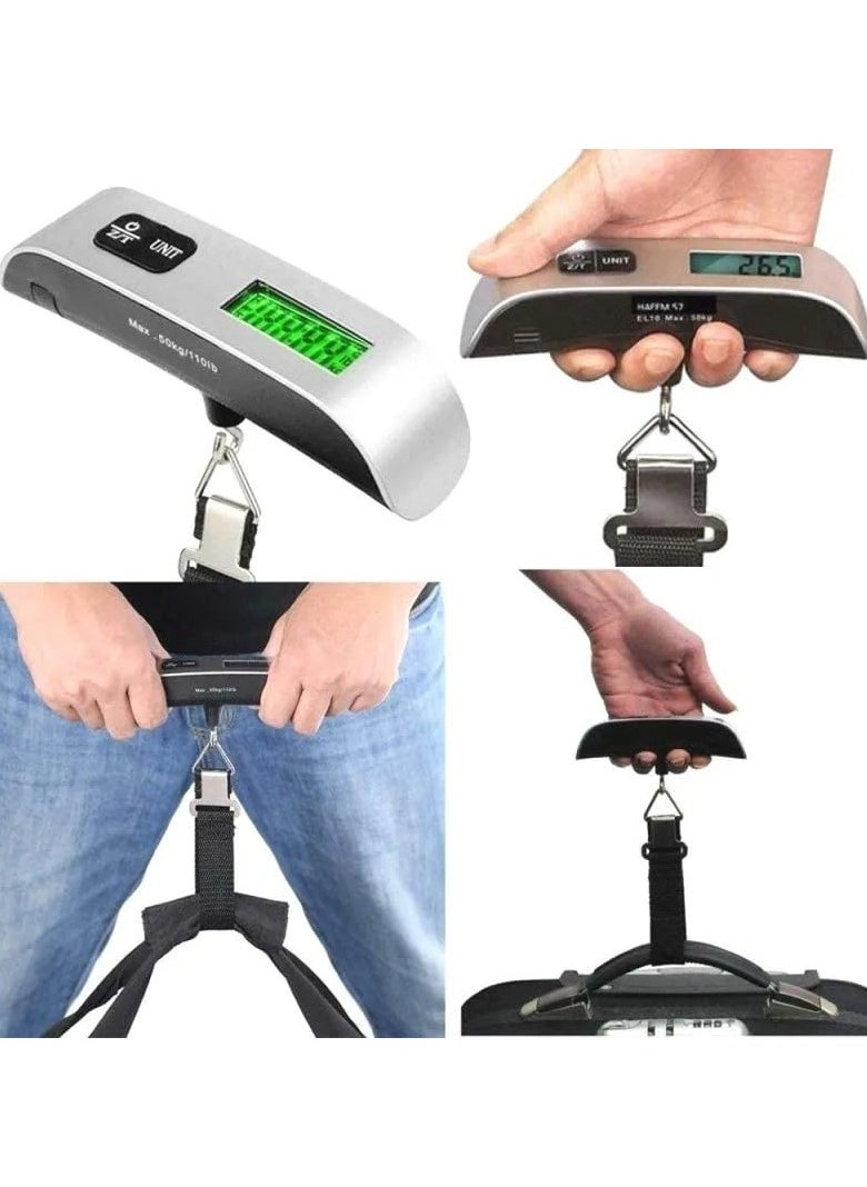Yameem Portable Digital Luggage Weighing Scale in Black/Silver with LCD Display - A Travel Essential for Airline Weight Limits, Lightweight, and Reliable  - Image 4