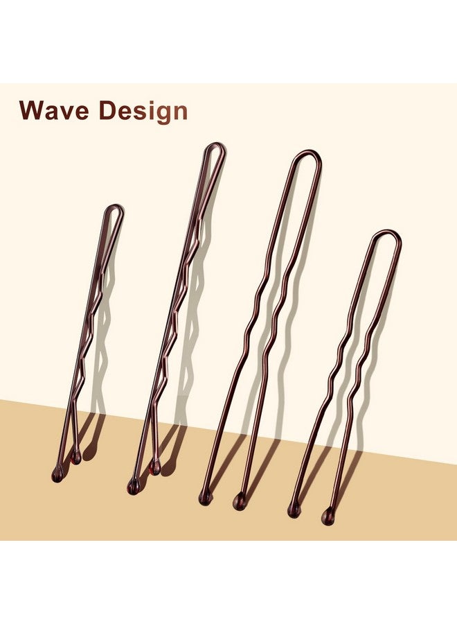TsMADDTs 200Pcs Bobby Pins Brown Hair Pins U Shaped Hair Pins For Buns Women Girls With Storage Box, 2.4Inch 2Inch - Image 2