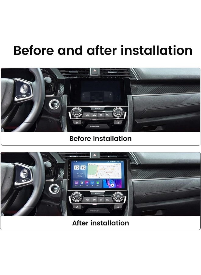 Vierex Fit Honda Civic Car Stereo Android Screen With Apple Carplay Android Auto Honda Civic 2016-2021 Fast Interface AHD Camera Included 4G&WIFI QLED (8+128GB CARPLAY)  - Image 2