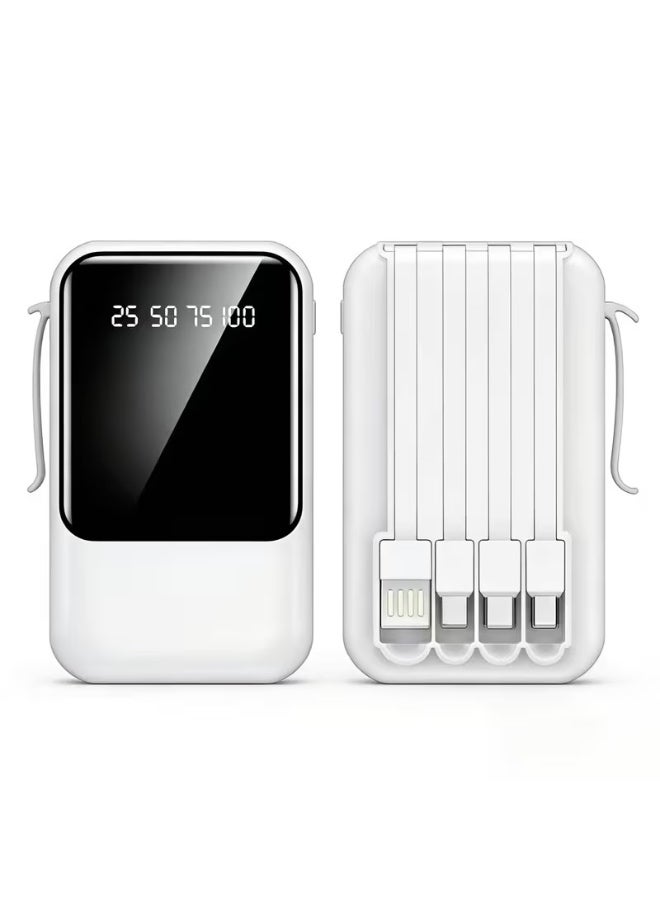 Genrics Thin Power Bank, 20W Output, 10000Mah Capacity, with Multiple Protections. Supports Fast Charging, Lightweight And Portable. Perfect for Commuting. Fast Charging. Built-In 4-In-1 Charging Cable, Compatible with Multiple Devices - Image 1