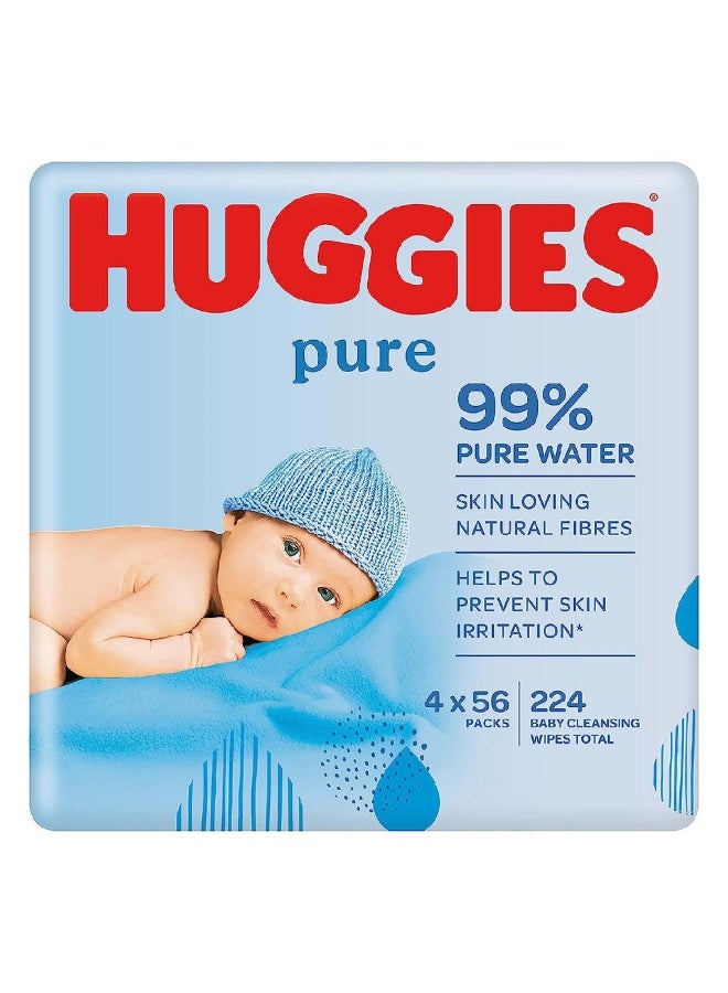 HUGGIES Pure Cleansing Baby Wet Wipes, Promo Pack of 224’s
