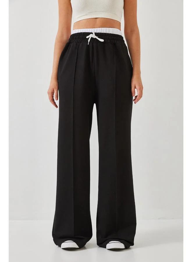 Ginger Contrast Waistband Detail Straight Fit Pants