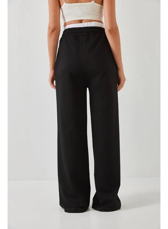 Ginger Contrast Waistband Detail Straight Fit Pants