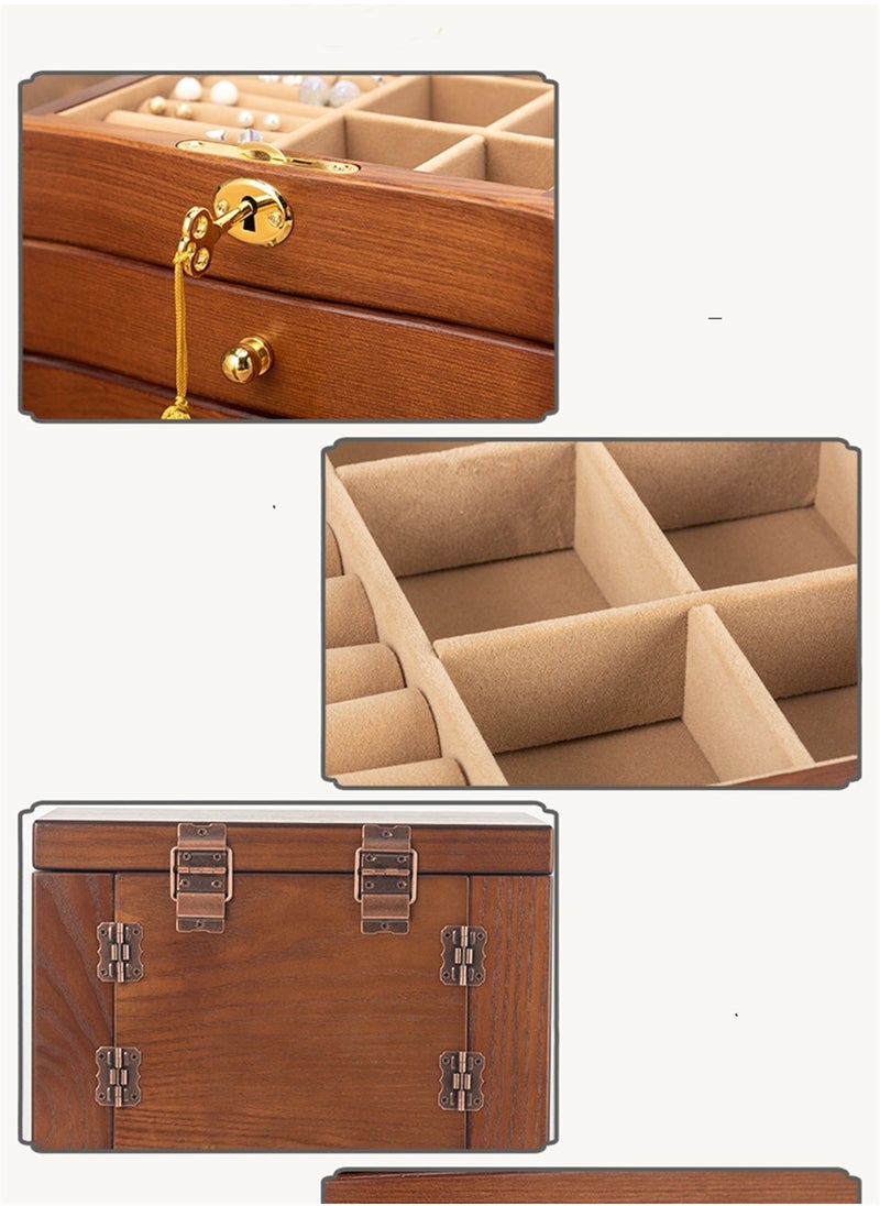 Generic - Jewelry storage box multi-layer large capacity high-end exquisite European jewelry box antique display box - Image 1