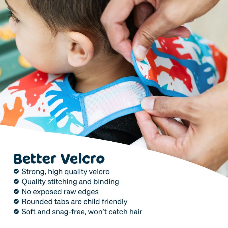 تايني توينكل Mess Proof Baby Bib - Waterproof Baby Apron - Machine Washable - PVC, BPA,  Phthalate Free - Great Travel Bib for Baby Eating - Baby Food Bibs (Rose, Small 6-24 Months) - Image 3