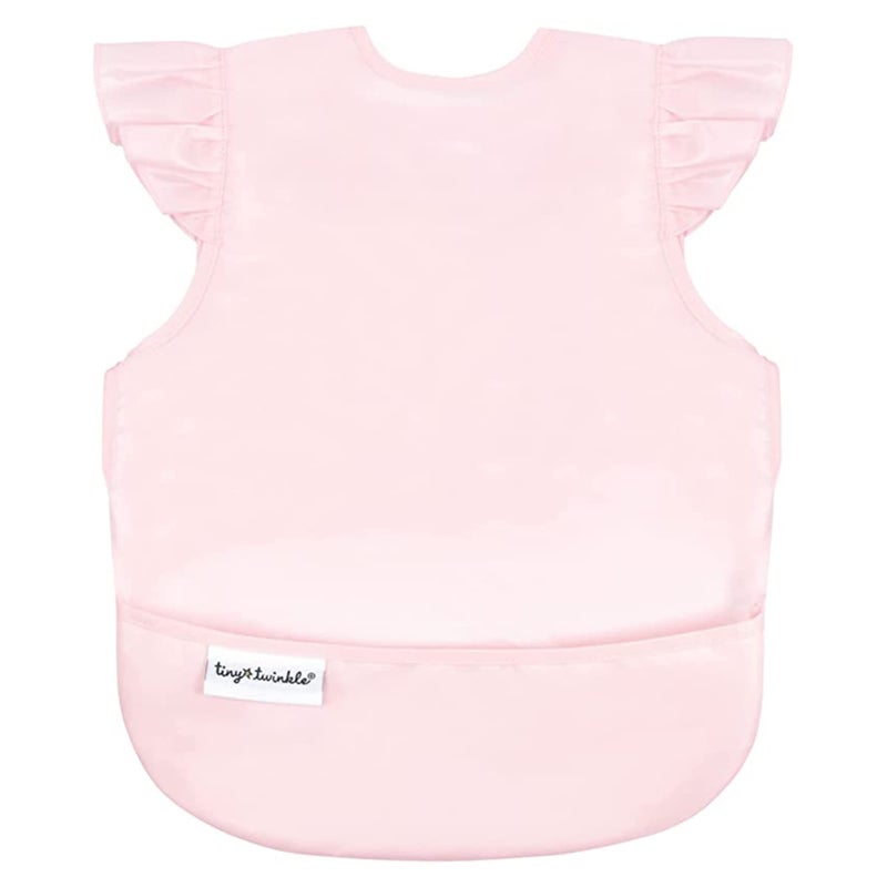 تايني توينكل Mess Proof Baby Bib - Waterproof Baby Apron - Machine Washable - PVC, BPA,  Phthalate Free - Great Travel Bib for Baby Eating - Baby Food Bibs (Rose, Small 6-24 Months) - Image 1