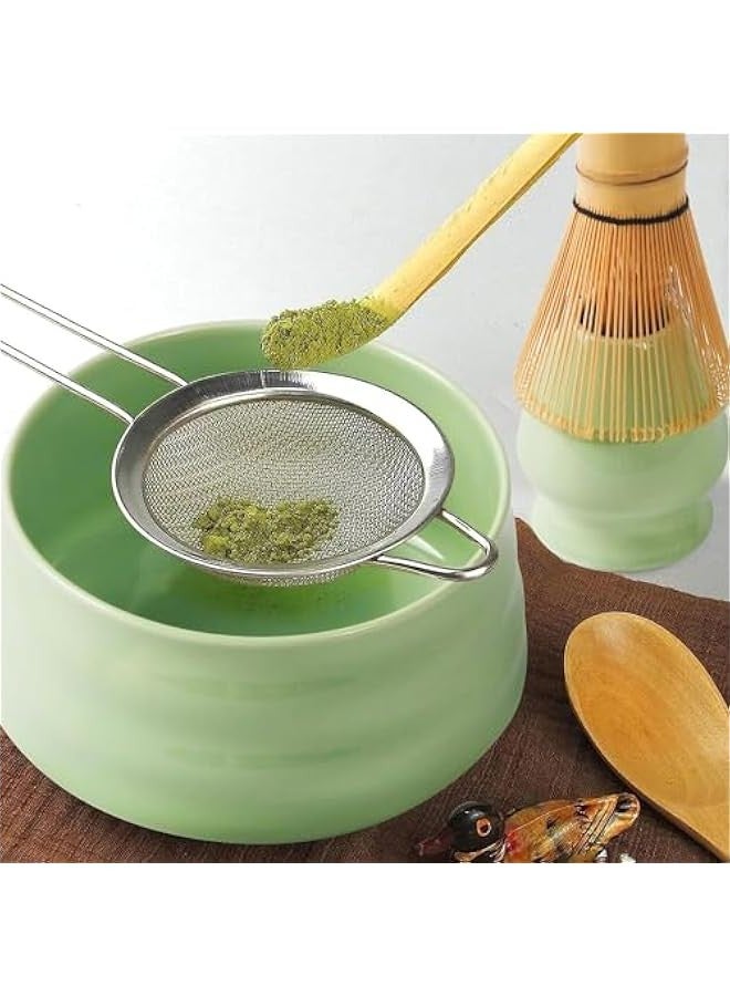 تراسل مجموعة خفاقة ماتشا من هوكور، مجموعة ادوات تقليب شاي ماتشا مكونة من 7 قطع، مغرفة شاي، حامل خفاقة سيراميك يدوي الصنع لحفلات الشاي الياباني - Image 4