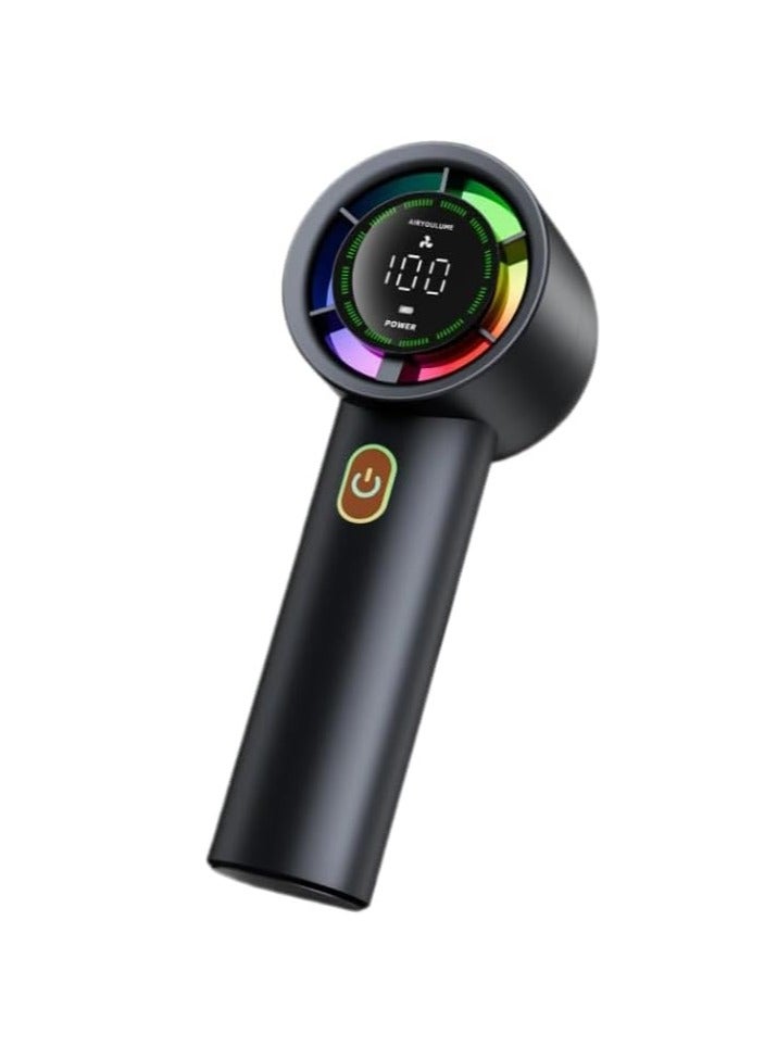 BlueFire Portable Handheld Fan with LED Display, USB Rechargeable Mini Desk & Neck Fan, Colorful Smart Digital Power Indicator, Ultra-Quiet Jet-Engine Cooling, Foldable & Lightweight Travel Fan for Outdoor, Office, Gym, Commuting – Perfect Bulk Order Mini Fan - Image 1