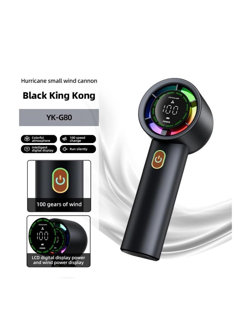 BlueFire Portable Handheld Fan with LED Display, USB Rechargeable Mini Desk & Neck Fan, Colorful Smart Digital Power Indicator, Ultra-Quiet Jet-Engine Cooling, Foldable & Lightweight Travel Fan for Outdoor, Office, Gym, Commuting – Perfect Bulk Order Mini Fan - Image 2