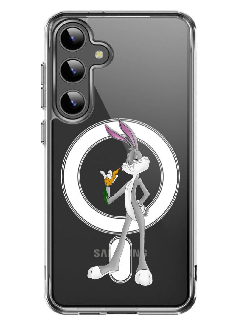 Theodor Magnetic Case for Samsung Galaxy S24 Plus 6.7-inch Compatible with MagSafe Wireless Charging, Shockproof Phone Bumper Cover rabbit (2) - Image 1