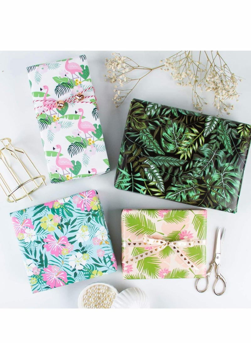 SYOSI Wrapping Paper Sheets - Gift Wrapping, Tropical Rainforest Theme Perfect for Holiday,Birthday,Congrats, Party, Baby Shower - 4 Folded Sheets - 20 inch X 30 inch - Image 3