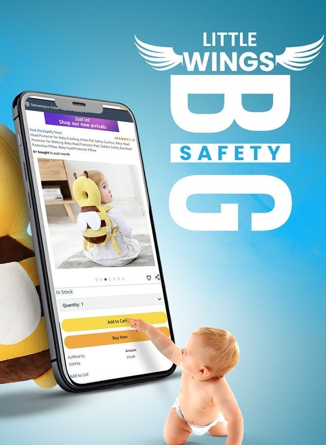 Eoptify Baby Anti Falling Pillow | Head Protector Backpack | Adjustable Toddler Safety Backpack & Infant Anti-Falling Protection Cushion | Breathable Walking Support Headgear Guard Helmet for Crawling & Walking  Babies - Image 3