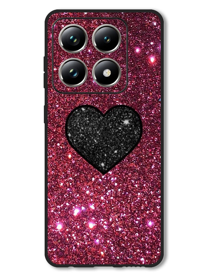 Theodor Case Compatible with Xiaomi 14T Pro Protection Shockproof Bumper Cover Black Heart - Image 1