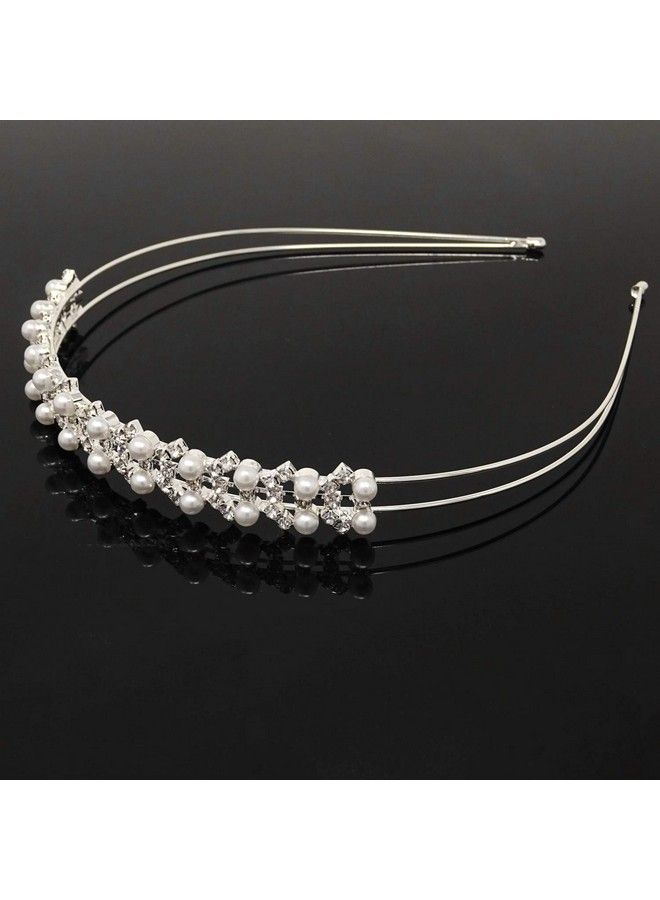 HONBAY Wedding Hair Piece Photography Hair Accessories Bride Bridesmaid Flower Girl Crown Headband Hair Hoop Tiara With Crystal And Faux Pearls  - Image 4