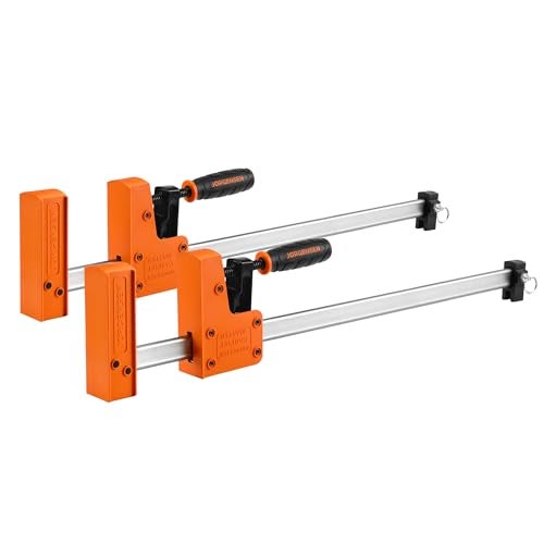 Jorgensen 18” Bar Clamp Set, 2-pack 90° Parallel Clamp Cabinet Master, Steel Jaw Bar Clamp for Woodworking, 1500 lbs load Limited - Image 1