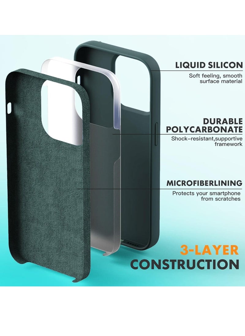 Raxoom Liquid Silicone Case for iPhone 14 Pro 6.1-Inch - Full Rubber Protection, Anti-Scratch, Drop Proof Design (Green) - Image 3