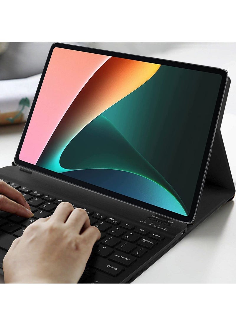 HuHa - Mi pad 5/Mi pad 5 Pro Case with Keyboard, Slim Mi pad 5/Mi pad 5 Pro 11inch Keyboard Case with Pen Holder Bluetooth Keyboard Cover Case for Mi pad 5/Mi Pad 5 Pro 5G 11inch (Black) - Image 1