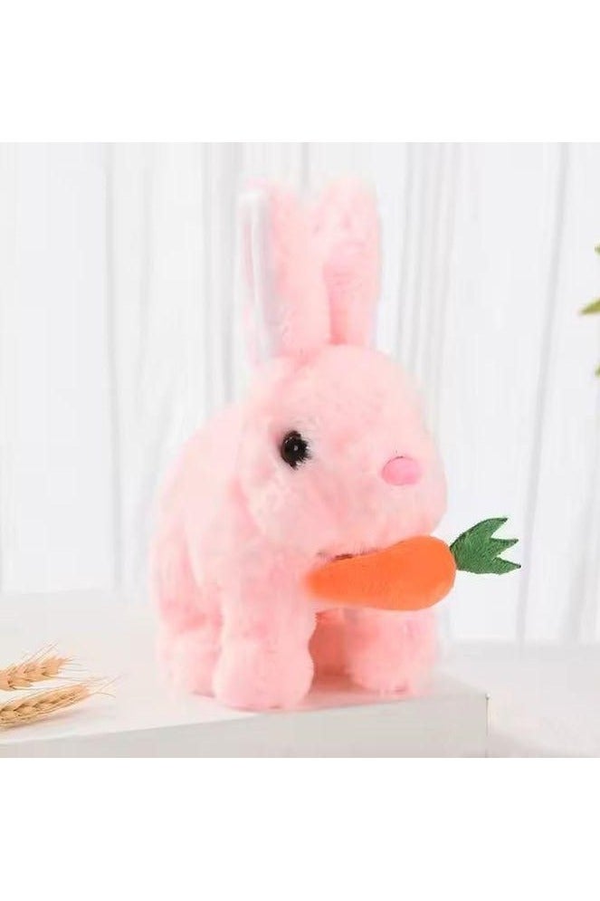 Pack of 2 Interactive Electronic Pet Plush Bunny Toy With Sounds Twitch Nose Hopping Rabbit With Carrot Gift For Toddlers Birthday - Image 5