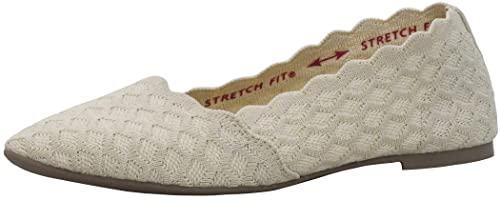 Skechers Women's Cleo-Honeycomb Ballet Flats, Natural, 8.5 - Image 1