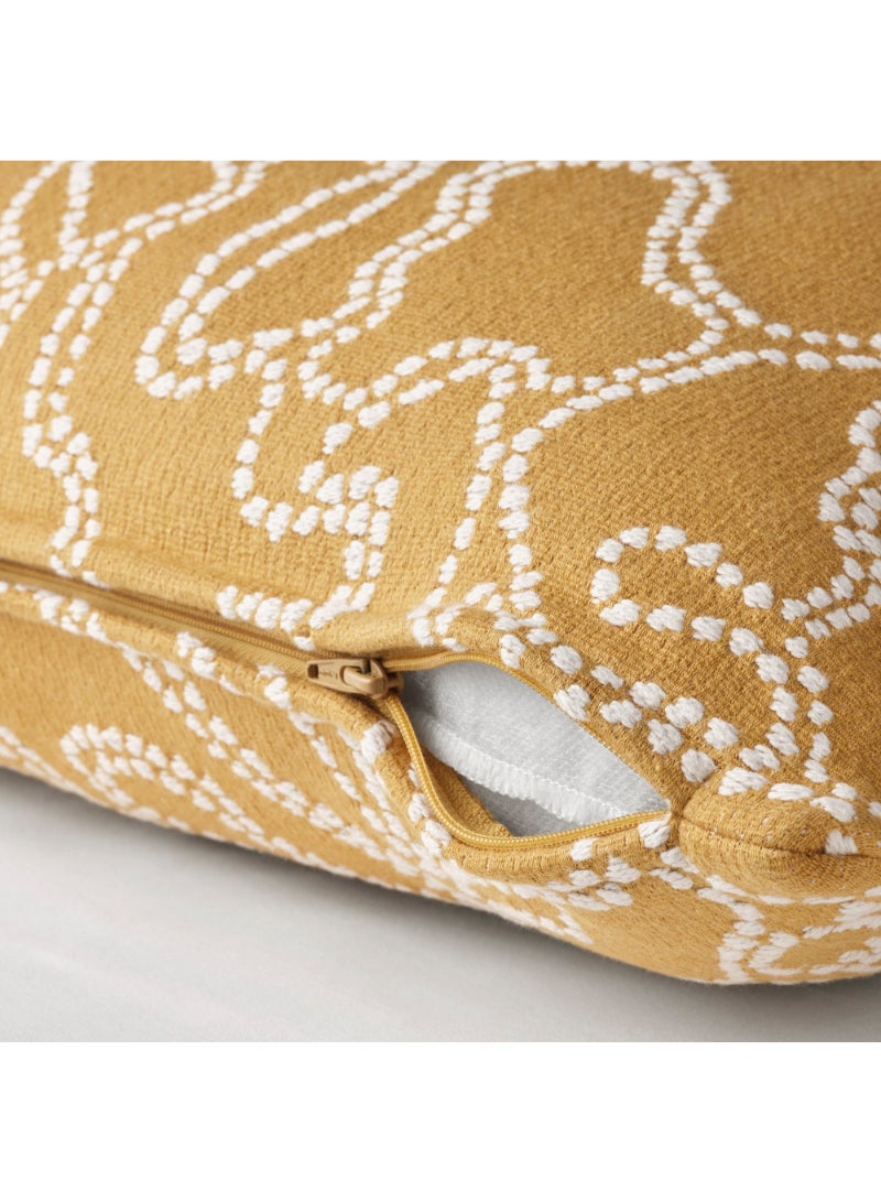 Cushion Cover Dark Yellow/Off-White 50X50 Cm - Image 3