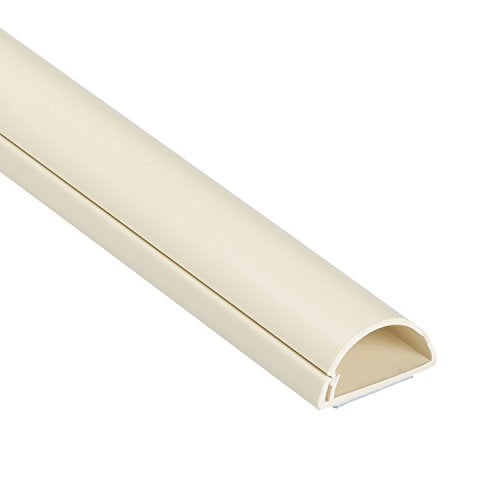 D-Line DLine Half Round Cord Hider Patented Cable Cover Hide TV Wall Mount Wires Raceway for Cords Decorative Wire Covers Paintable Adhesive Cable Concealer 1x 118in W x 059in H x 39in L Beige - Image 1
