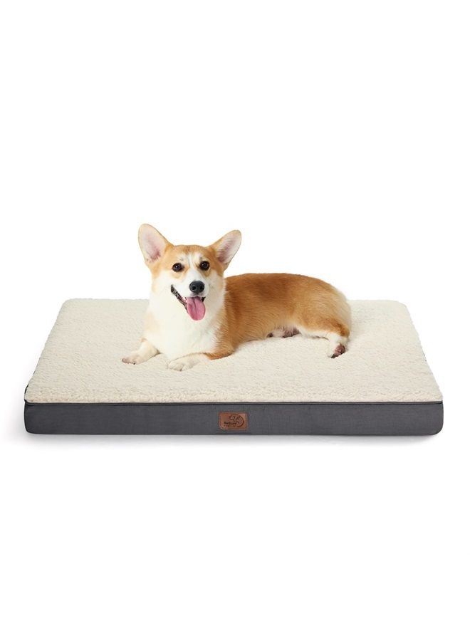 Bedsure Medium Dog Bed for Medium Dogs - Orthopedic Dog Beds with Removable Washable Cover, Egg Crate Foam Pet Bed Mat, Suitable for Dogs Up to 35lbs