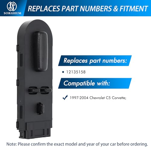 Sorghum Power Seat Switch - Driver Side Adjustment Switch Control LH/RH Compatible with 1997 1998 1999 2000 2001 2002 2003 2004 Chevrolet C5 Corvette 14 Pins Replace# 12135158 - Image 4