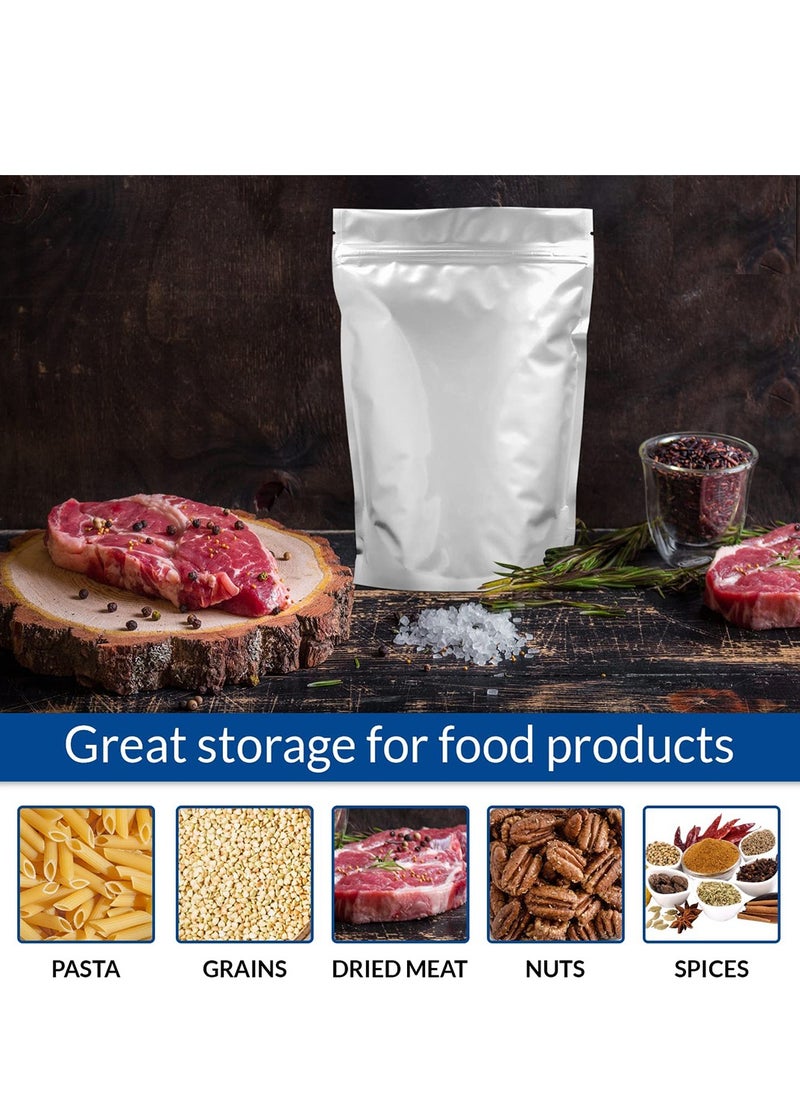 Excefore Mylar Bags For Food Storage, 25PCS 9.4 Mil Thick Vacuum Resealable Ziplock Pouches,  Long Term Large Food Sealing Bag Refrigerator Preservation Eco-Friendly for Kitchen Camping Hiking Food Storage  - Image 4