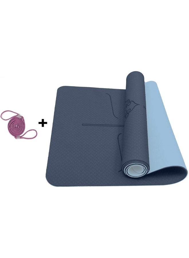 Non-Slip Yoga Mat For Fitness And Exercise Eco-Friendly Exercise Mat Easy To Carry And Clean 183cmL x 61cmW x 0.6cmH