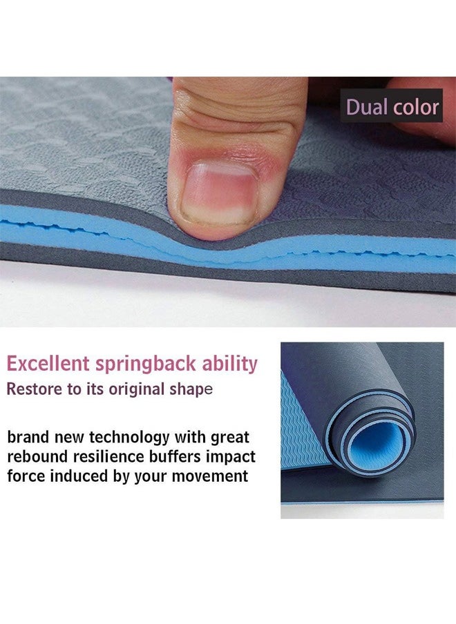 Non-Slip Yoga Mat For Fitness And Exercise Eco-Friendly Exercise Mat Easy To Carry And Clean 183cmL x 61cmW x 0.6cmH
