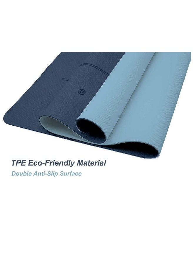 Non-Slip Yoga Mat For Fitness And Exercise Eco-Friendly Exercise Mat Easy To Carry And Clean 183cmL x 61cmW x 0.6cmH