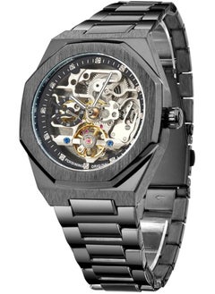 FORSINING Watches for Men Watch Stainless Steel Luxury Luminous Water Resistant Automatic Mechanical Wristwatch 375BK  - Image 1
